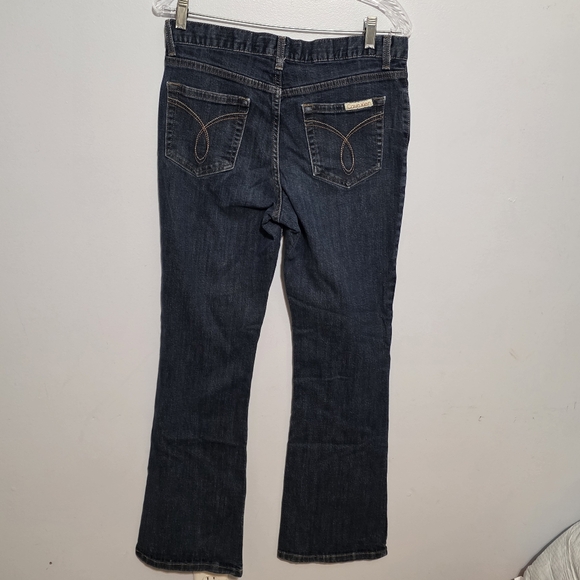 Calvin Klein Jeans Dark Wash Flare Leg Denim Size 8 Y2K - Picture 5 of 7